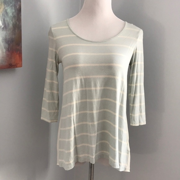 Cynthia Rowley Sheer Back Stripe Top - Picture 1 of 6